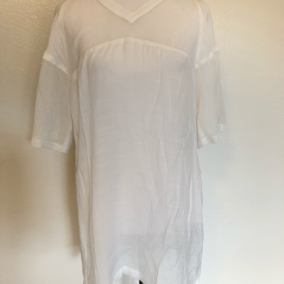 White Sheer Mesh Detail Tunic by Silence+Noise - Picture 2 of 4
